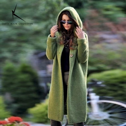 Cozy Up This Autumn & Winter with Our Luxurious Long Sleeve Cashmere Cardigan for Women - Solid Color, Perfectly Knitted for a Relaxed Fit!
