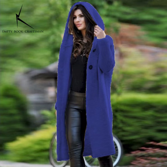 Cozy Up This Autumn & Winter with Our Luxurious Long Sleeve Cashmere Cardigan for Women - Solid Color, Perfectly Knitted for a Relaxed Fit!
