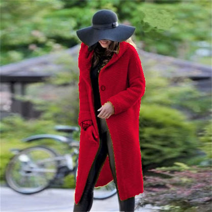 Cozy Up This Autumn & Winter with Our Luxurious Long Sleeve Cashmere Cardigan for Women - Solid Color, Perfectly Knitted for a Relaxed Fit!