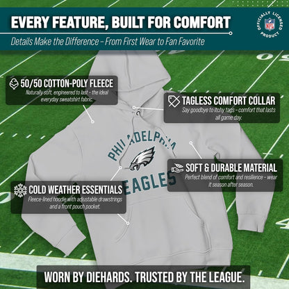 NFL Adult Gameday Hooded Sweatshirt - Poly Fleece Cotton Blend - Stay Warm and Represent Your Team in Style