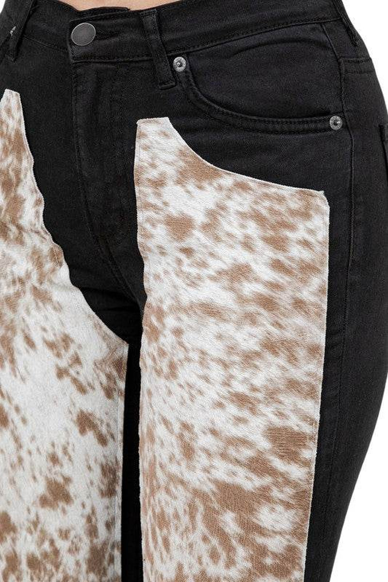 Rodeo Bell Bottom Blk/Brown- Inseam 34