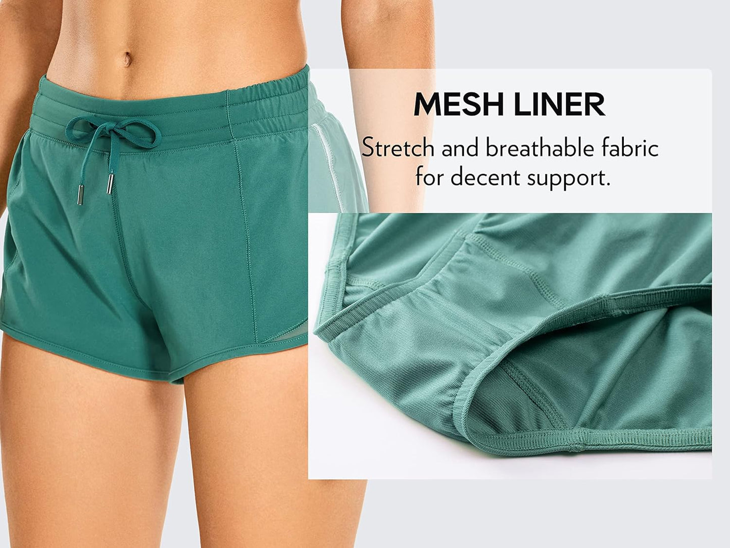 Lined Mid-Rise Feathery-Fit Shorts with Drawstring by
