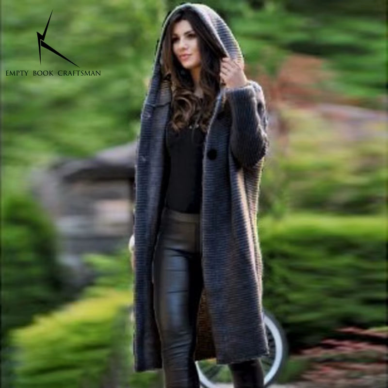 Cozy Up This Autumn & Winter with Our Luxurious Long Sleeve Cashmere Cardigan for Women - Solid Color, Perfectly Knitted for a Relaxed Fit!