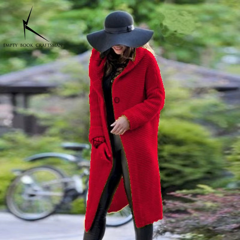 Cozy Up This Autumn & Winter with Our Luxurious Long Sleeve Cashmere Cardigan for Women - Solid Color, Perfectly Knitted for a Relaxed Fit!