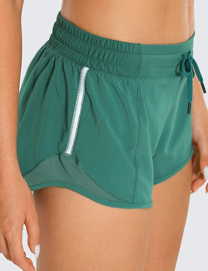 Lined Mid-Rise Feathery-Fit Shorts with Drawstring by
