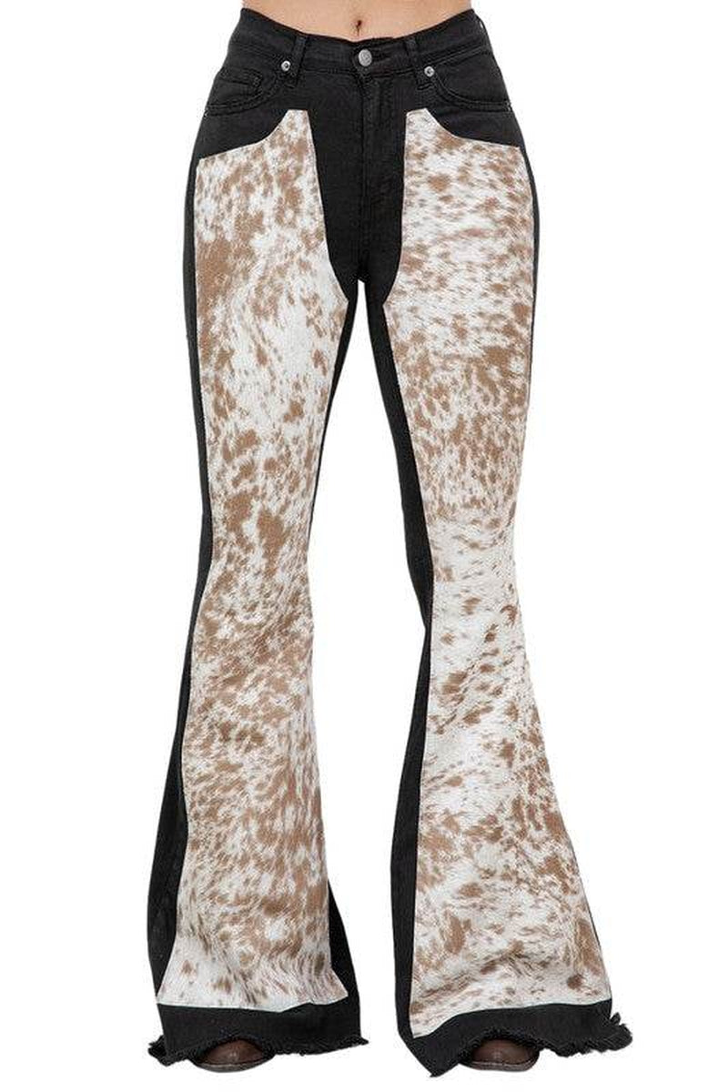 Rodeo Bell Bottom Blk/Brown- Inseam 34