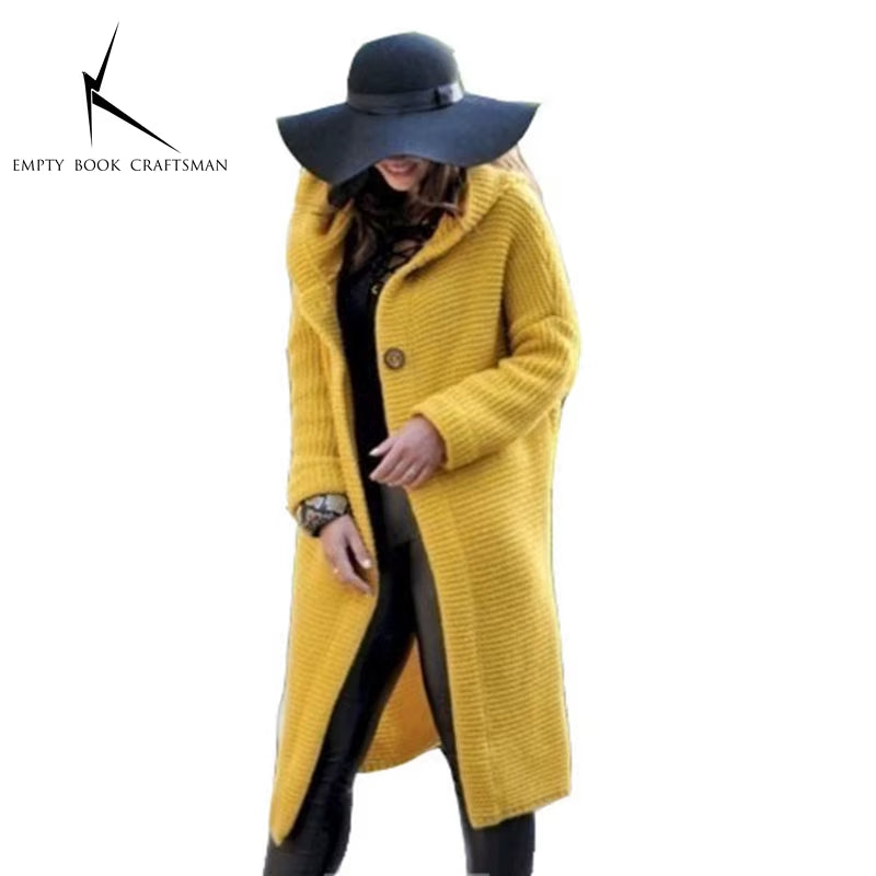 Cozy Up This Autumn & Winter with Our Luxurious Long Sleeve Cashmere Cardigan for Women - Solid Color, Perfectly Knitted for a Relaxed Fit!