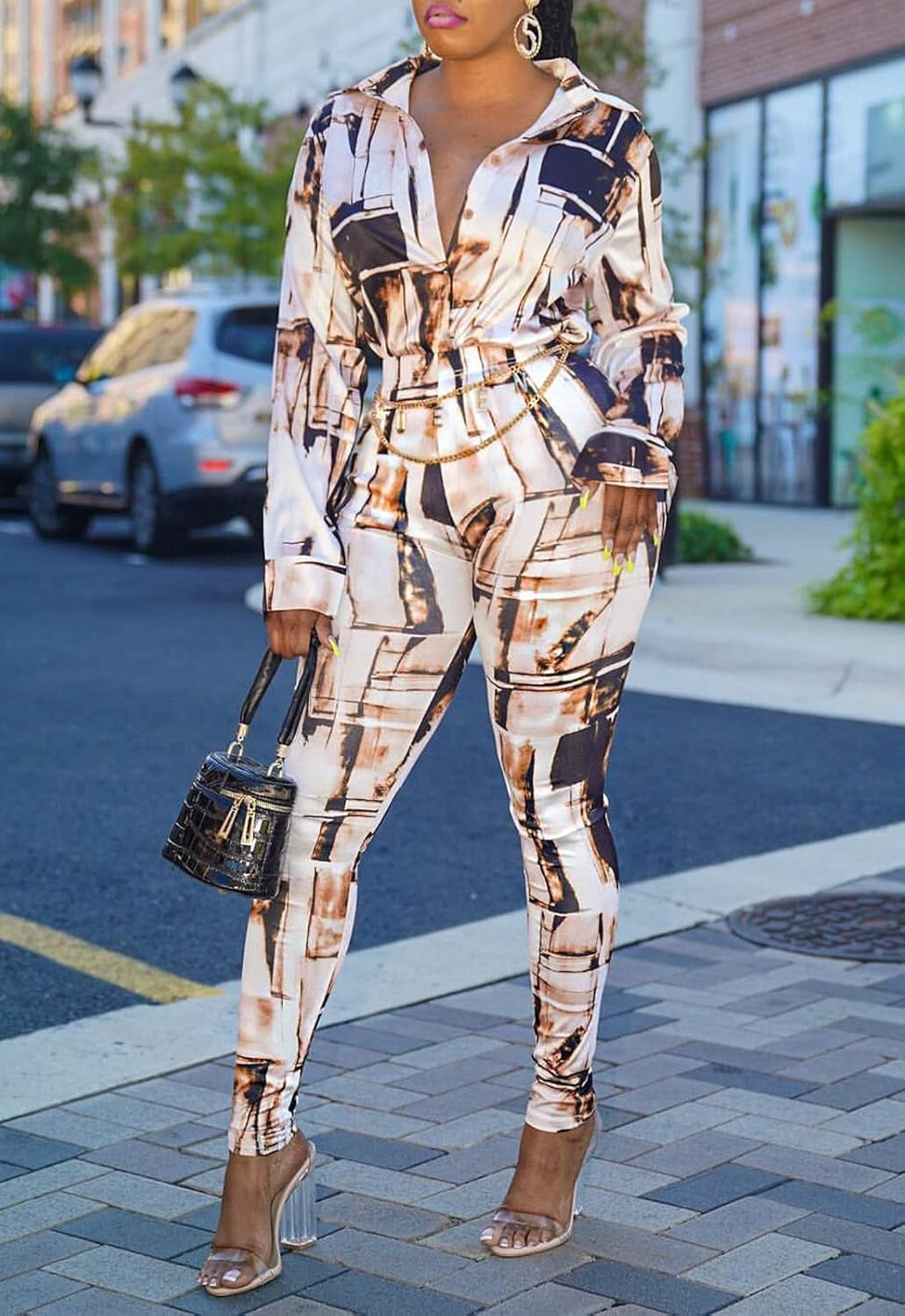 2 Piece Legging Pant Sets for Women Floral Print Long Sleeve Tracksuits Outfits